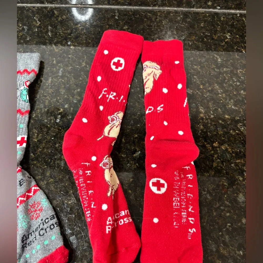 Two pair Friends Socks American Red Cross Holiday Promo